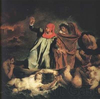 Eugene Delacroix Dante and Virgil in Hell (mk10) Norge oil painting art